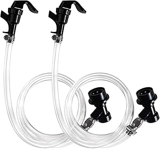FERRODAY 5ft Ball Lock Beer Line Assembly Liquid Line Picnic Tap Ball Lock Quick Disconnect Faucet Food Safe Clear Tube Kit for Cornelius Keg Wine Making Soda Dispensing Keg Fitting