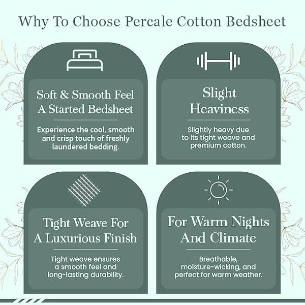 Feather & Stitch Softest 100% Cotton Sheets, 300 Thread Count Percale Weave Bedding, 16" Deep Pocket, Cooling Sheets, Breathable Bed Set, Hotel Premium Quality (Full, Royal Aura) by FEATHER & STITCH NEW YORK - Image 7