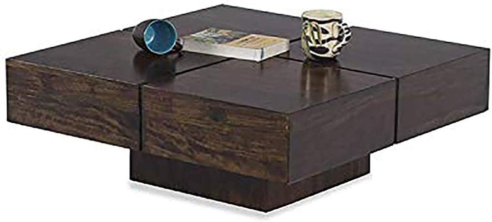 Mamta Decoration Sheesham Wood Square Center Coffee Table for Living Room (Dark Walnut)
