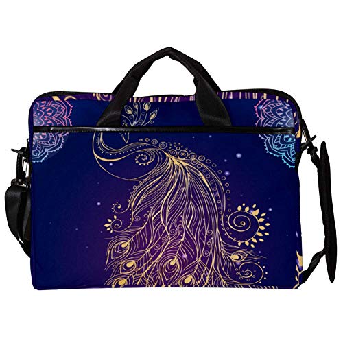 Sacoche à bandoulière pour ordinateur portable 14-15.4" motif paon mandala