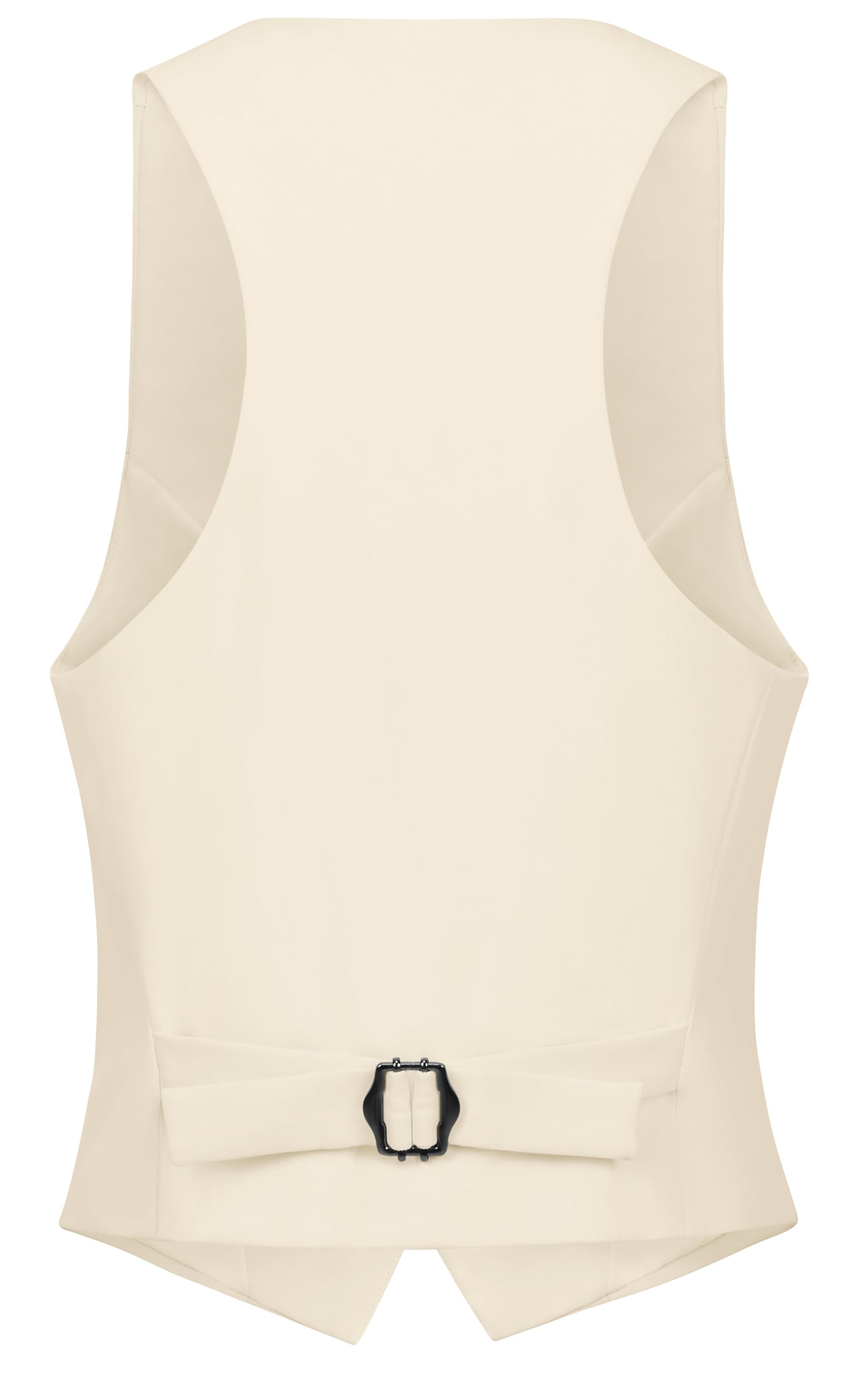 V VOCNI Suit Vest for Women Waistcoat Vintage Steampunk Dressy Casual Racerback Vest Jacket: XX-Large Beige