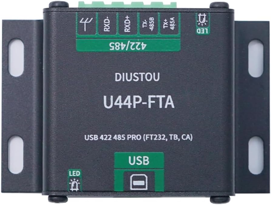 FT232 USB 422 485 Interconvertible Serial Module SP3485 with Isolation Industrial Serial Adapter Metal Housing Lightning Surge Protected 2M Baud Rate Serial Communication Adapter