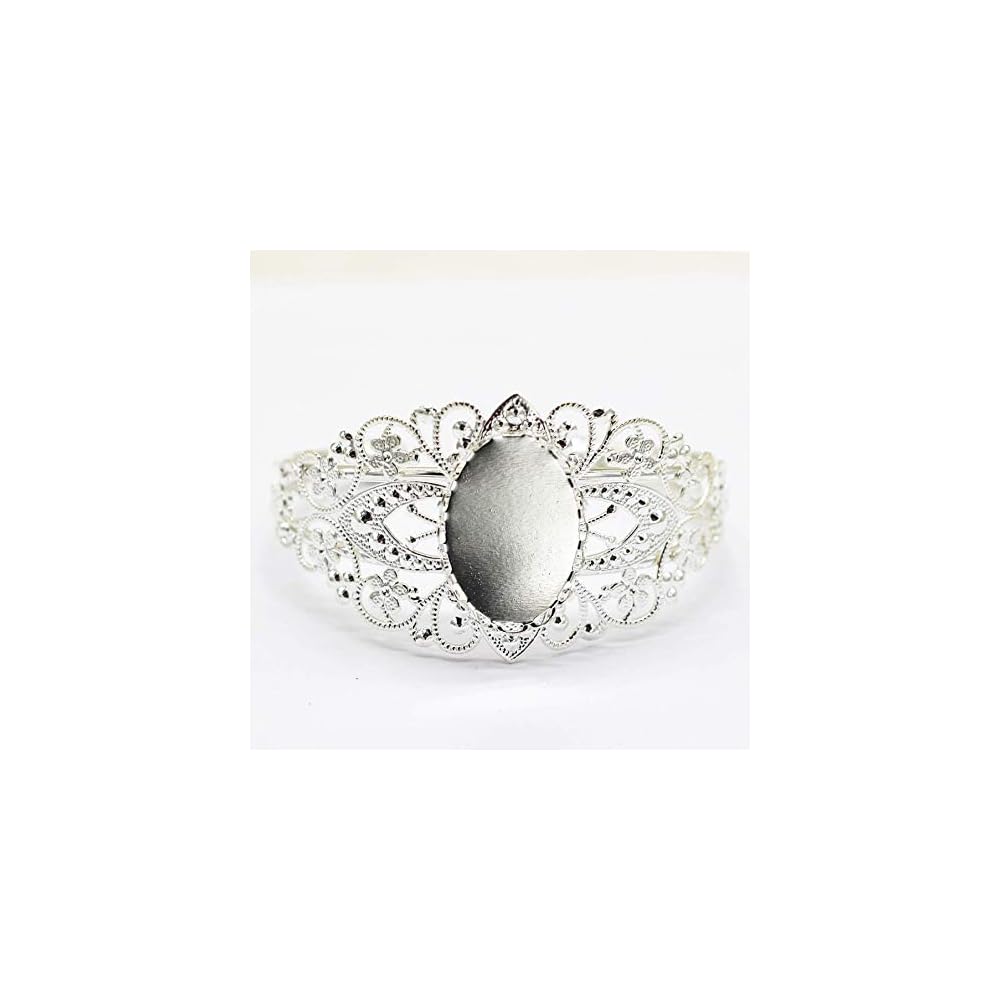 MIAO JIN 8 Pezzi Lunette Portacabochon Ovali In Ottone Oro - 18x25mm Per Bracciali Fai Da Te E Gioielli