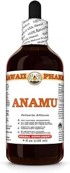 Anamu (Petiveria Alliacea) Dry Herb Tincture, Made in Hawaii, All Natural, Vegan, Pure Liquid Extract - 4 fl.oz