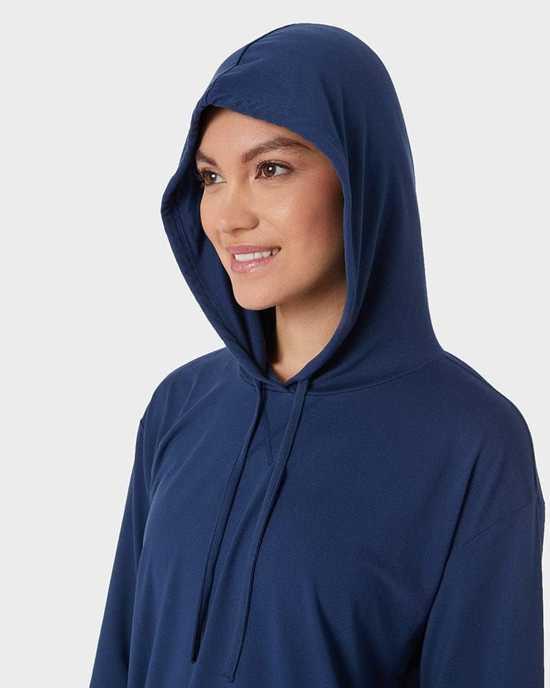 32 Degrees Women's Cool Long Sleeve Hooded T-Shirt| Moisture Wicking | 4-Way Stretch | Lounging