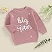 Afunbaby Baby Girl Boy Knit Sweater Blouse Pullover Sweatshirt Warm Crewneck Long Sleeve Tops for Infant Toddler (Big Sister Rose Pink, 12-18 Months)