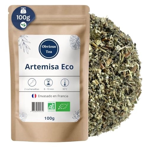 Hojas y Tallos de Artemisa Orgánicos en Hoja Suelta – Té Herbal y Digestivo – Artemisia Vulgaris L. – Agricultura ecológica – Envasado en Francia – Bolsa de 100 g (50 tazas)