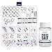 BodyJ4You 120PC Body Piercing Jewelry Set 14G 16G Belly Ring Tongue Nose Tragus Lip Eyebrow Steel