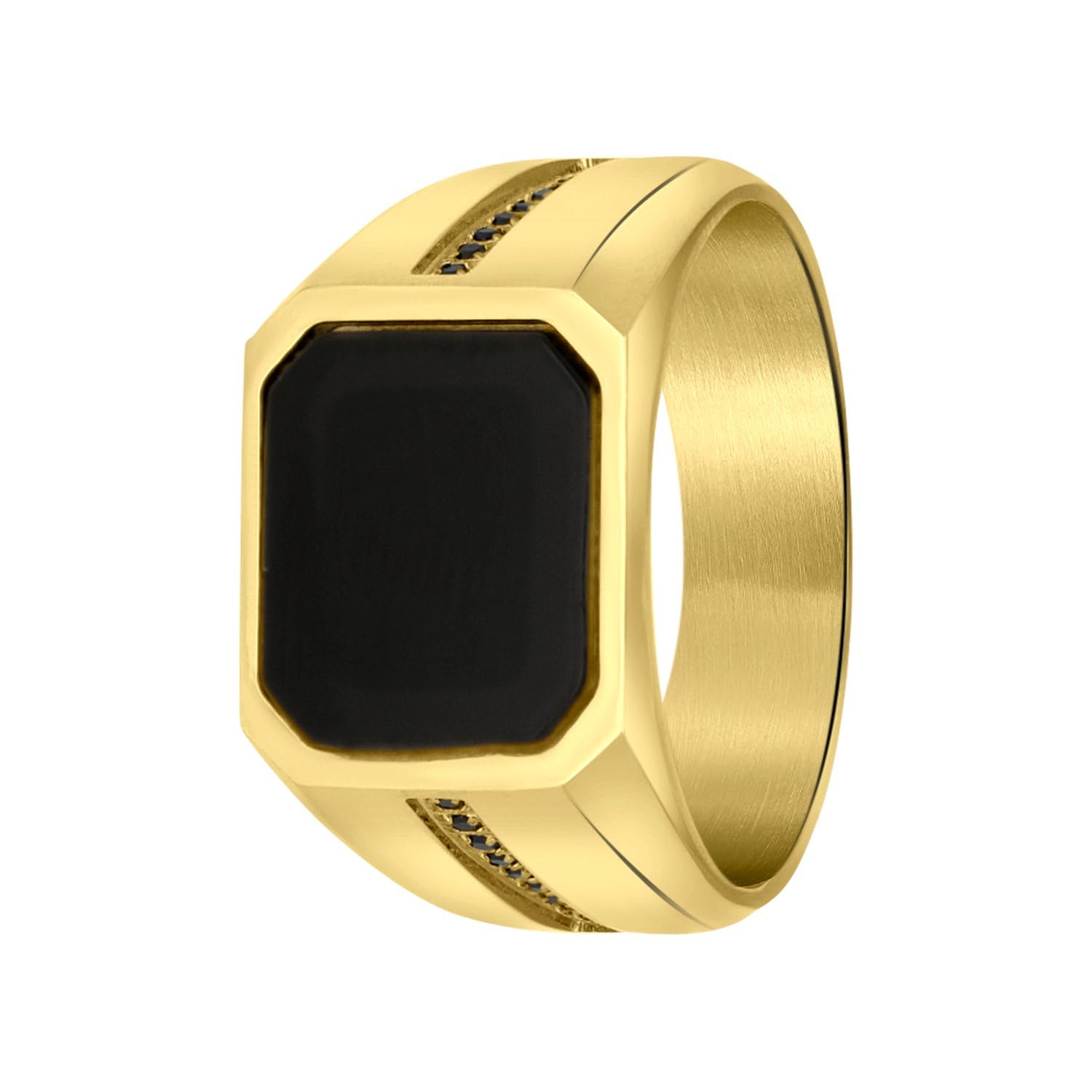 Lucardi - Herren Plattierter Ring | Schmuck - Geschenk Gold