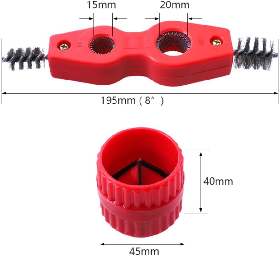 jojofuny 1set Cleaner and Reamer Tool for Tubes Ergonomic Handle Dual- Brush Compact Design for Easy Storage and Use