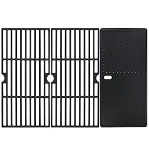 Uniflasy 43x63 cm Gusseisen Grillrost Grillplatte Gussrost Grillersatzteile für Enders Boston 3 & Monroe Pro 3, kompatibel mit Charbroil, Barbecook Siesta 310, Broilking Sovereign, Landmann Triton 3/4