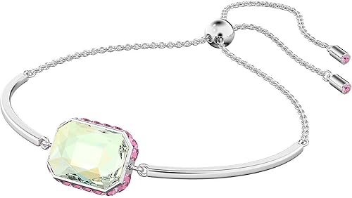 Swarovski Pulsera Orbita, Cristal Corte Octágono, Multicolor, Acabado Rodio