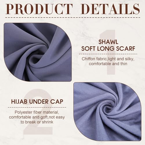 Bunnycool 24 Pcs Hijab Scarf for Women Solid Color Chiffon Long Scarf Shawls and Wraps Lightweight for Muslim Women Gifts(Classic Colors)
