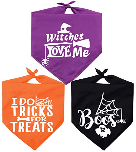 Dog Halloween Bandana,Pack of 3 Halloween Bandanas for Dogs