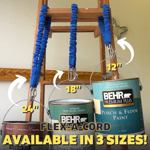 Direct 2 Boater's Flex-A-Cord - 12" Length - Black Nylon With Stainless Steel Clips - 10X Stronger Than Bungee Cords - Tactical Bungee Cord - Carabiner Bungee Cord #TOP5