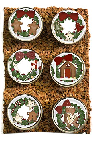 Set of 6 Christmas Wreath Decorative Pushpins for Kitchen Corkboards and Bulletin Boards Handmade Home Decor Thumbtacks