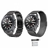 ACESTAR 2Pack Compatible with Samsung Galaxy Watch 46mm/Galaxy Watch 3 45mm bands,2Pack 22mm Stainless...