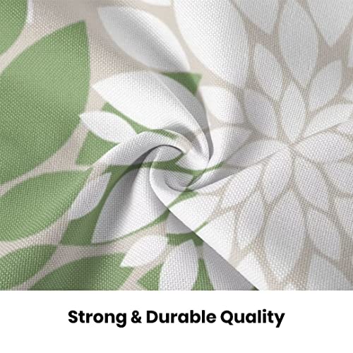 Aeioae Sage Green And White Dahlia Pillow Covers 18X18 Inch Set Of 2, Floral Outdoor Decorative Throw Pillows Farmhouse Linen Modern Geometry Flower Cushion Case For Sofa Couch Bed Decor #TOP6