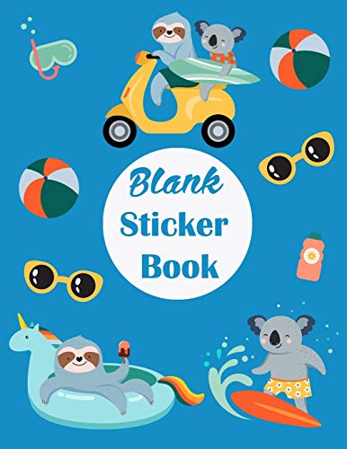 Blank Sticker Book: Cute Sloth & Friend Travel & Blank Permanent Stickers book to put sticker in and sketch for Kids, Boys, Toddlers | Collection ... Book (Creative Blank Sticker Album Journal) image 3