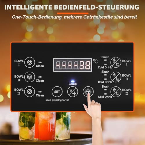 Foto von VEVOR Kommerzielle Slushy-Maschine, 36 L Einzelschüssel, 75 Tassen Margarita-Maschine, 1100 W Edelstahl Margarita Smoothie, Frozen Drink Maker, Slushie-Maschine für Party, Café, Restaurants, Bars usw.