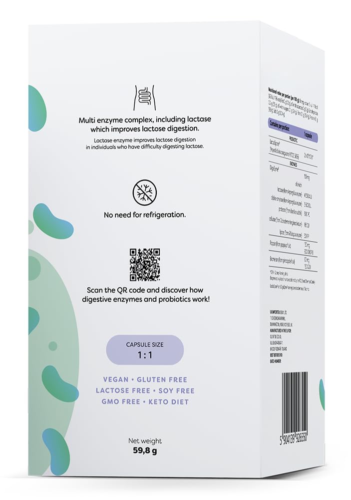 Osavi Enzymes Digestives + Probiotique – 120 Gélules Végétales | DigeZyme® + LactoSpore® | 7 enzymes digestives avec papaïne & bromélaïne | Ingrédients validés cliniquement | Clean Label