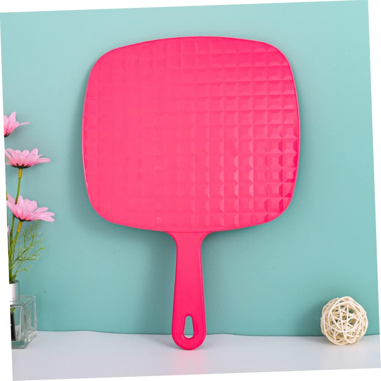 2pcs Handheld Makeup Mirror High Definition Portable Cosmetic Mirror for Women Stylish Handle for Daily Use and Outdoor Activities