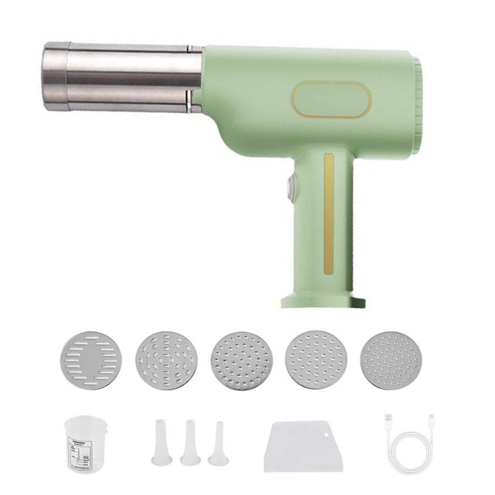 Machine à pâtes électrique pour tasse à mesurer facile et corps en acier inoxydable Machine nouilles portable avec coupe-pâtes 5 types de moules pour le visage pâtes automatique 5
