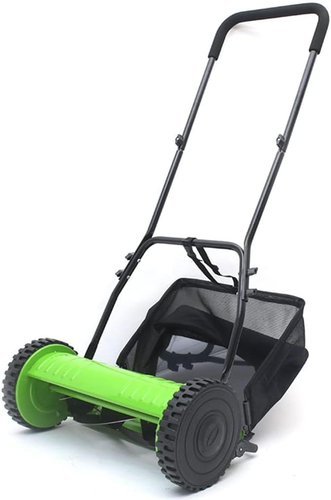Hand Push Lawnmower - Manual Lawn-Mower with 30cm Cutting Width, 16L Grass Box, 4 Cutting Height Levels - Walk-Behind Lawn Mower for Small Gardens