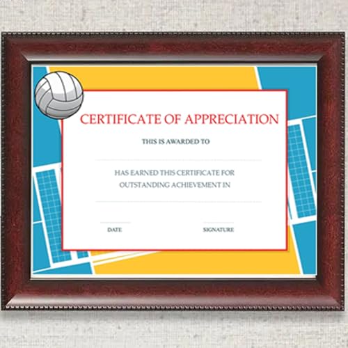Image of 36 Pieces Sports Achievement Award Certificates Volleyball Award Certificates 9.84 x 7.87 Inches Certificates of Achievement Encouraging Gift for Students Volleyball Teams Employee Student School Kindergarten Teacher