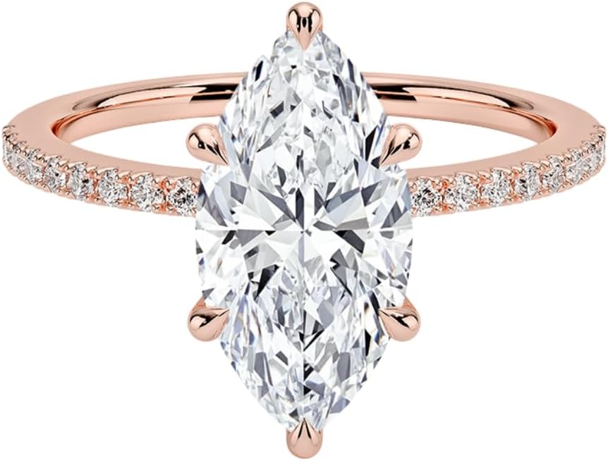 1-3 CT Marquise Moissanite Engagement Ring Colorless VVS1 10K 14K 18K Solid Gold, 925 Sterling Silver Nature Inspired Moissanite Engagement Ring Christmas Gift For Women
