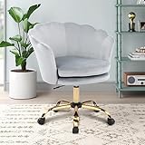 STABIL UND LANGLEBIG: Dieser Bürostuhl aus Samt hat einen Metallrahmen. Die 5 Nylon-Lenkrollen laufen leichtgängig und beschädigen gleichzeitig nicht den Boden.Die Sitzfläche des Sessels ist aus Samt mit hochdichten Schwämmen.So bietet dieser Dekorationssessel ein weiches und bequemes Sitzgefühl.