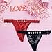 2-Pack Personalized Thongs with Names, Custom Lace Underwear Panties with Rhinestone Shiny Letter Name for Women & Girlfriend Birthday Gift/Valentine's Day Gift Black