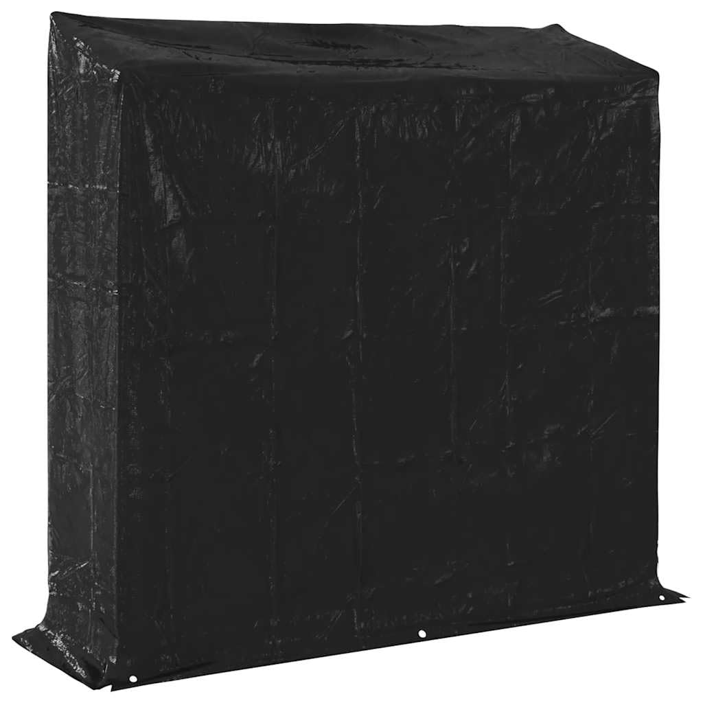 vidaXL Leñero con Protector de Lluvia 200x60x200 cm Acero galvanizado, Almacenamiento de leña, Soporte para leña para Chimenea, Almacenamiento de leña para Interior