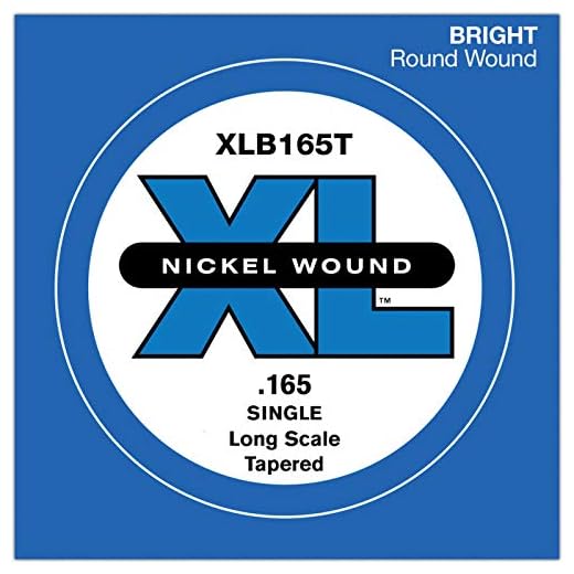 D'Addario XLB165T Nickel Wound Bass Guitar Single String, Long Scale, .165, Tapered