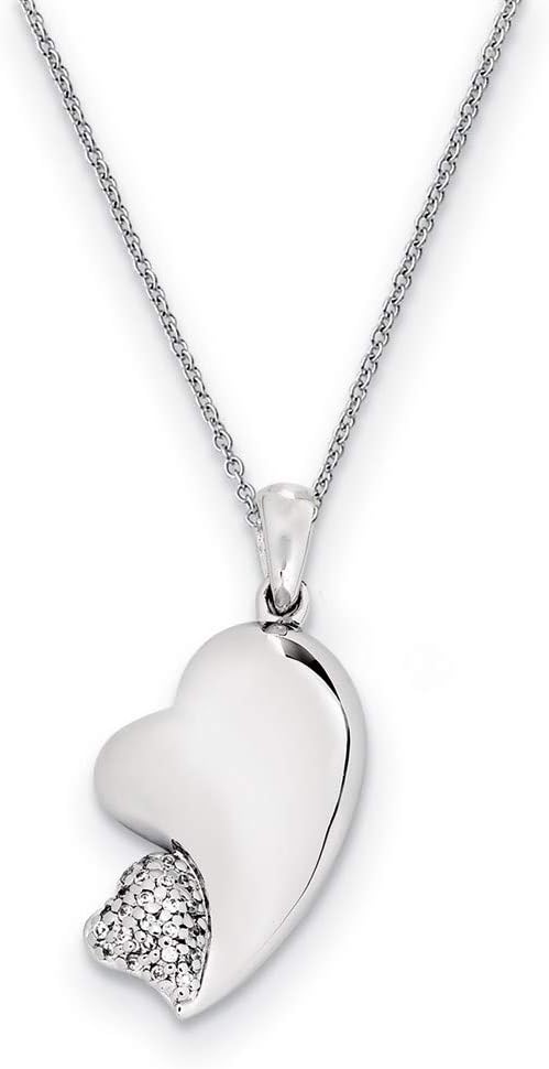 Necklace Chain White Sterling Silver Gemstone Cubic Zirconia Cz Clear 18 In