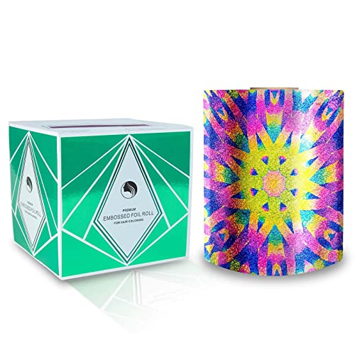 Vellen Hair Embossed Aluminium Hair Foil Roll, Hair Foils for Highlighting, Non-slip Textured â 600 ft â Sunflower - 15 Micron