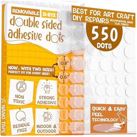 Double Sided Tape Sticky Dot Stickers Removable Putty No Trace Clear Sticky Tack Waterproof Small Stickers Picture Hanging Strips Mounting Dots for Festival Decoration Cover