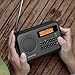 Sangean PR-D18BK Portable Radio with Protective Bumper, AM/FM, Gray/Black
