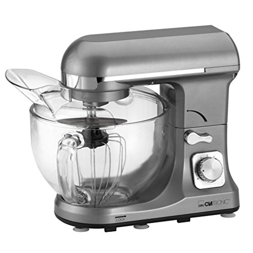 Clatronic KM 3663 leistungsstarke Knetmaschine mit 1000 W 4,7 L Glasschüssel
