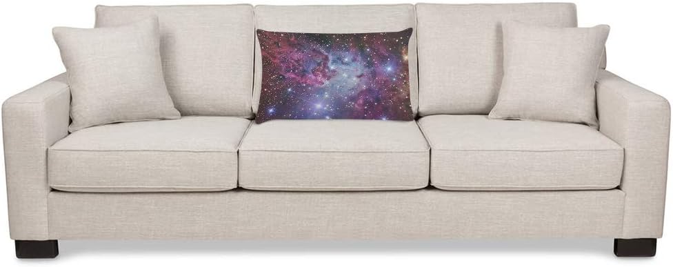 EKOBLA Throw Pillow Cover Outer Space Galaxy Pattern Universe Space Nebula Astronomy Theme Mystery Astral Cluster Decor Lumbar Pillow Case Cushion for Sofa Couch Bed Standard Queen Size 20x30 Inch