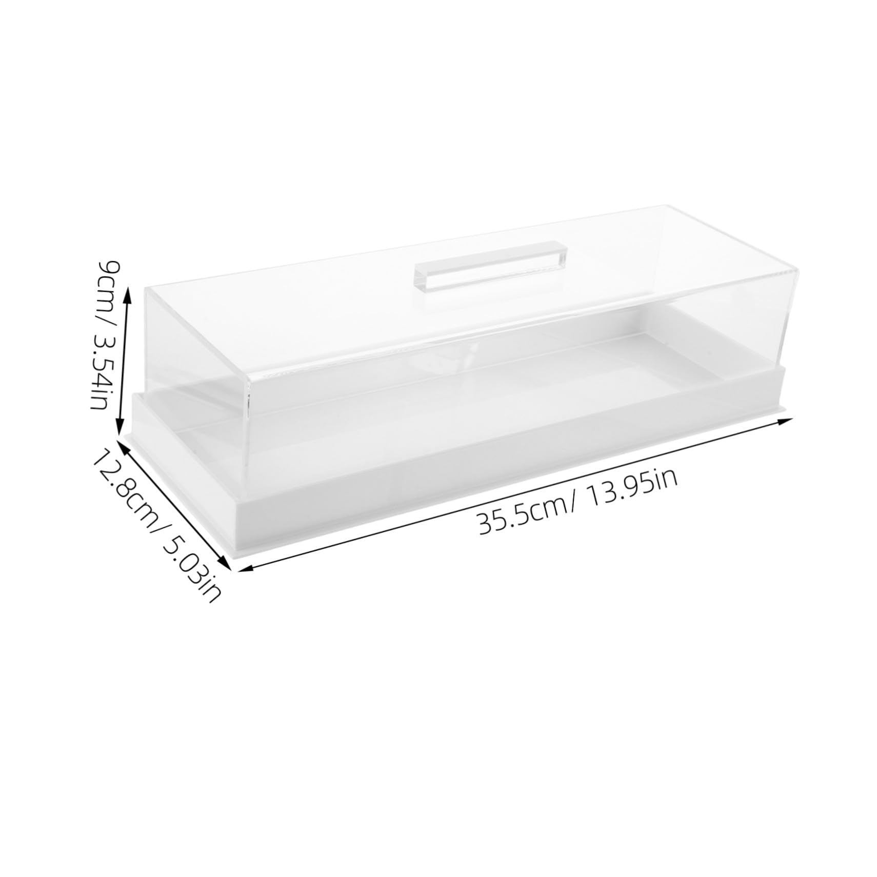 Caja de Presentación Rectangular de Acrílico para Pasteles con Tapa Bandeja de Pan para Panadería Cafetería y Hogar Soporte de Postre Transparente