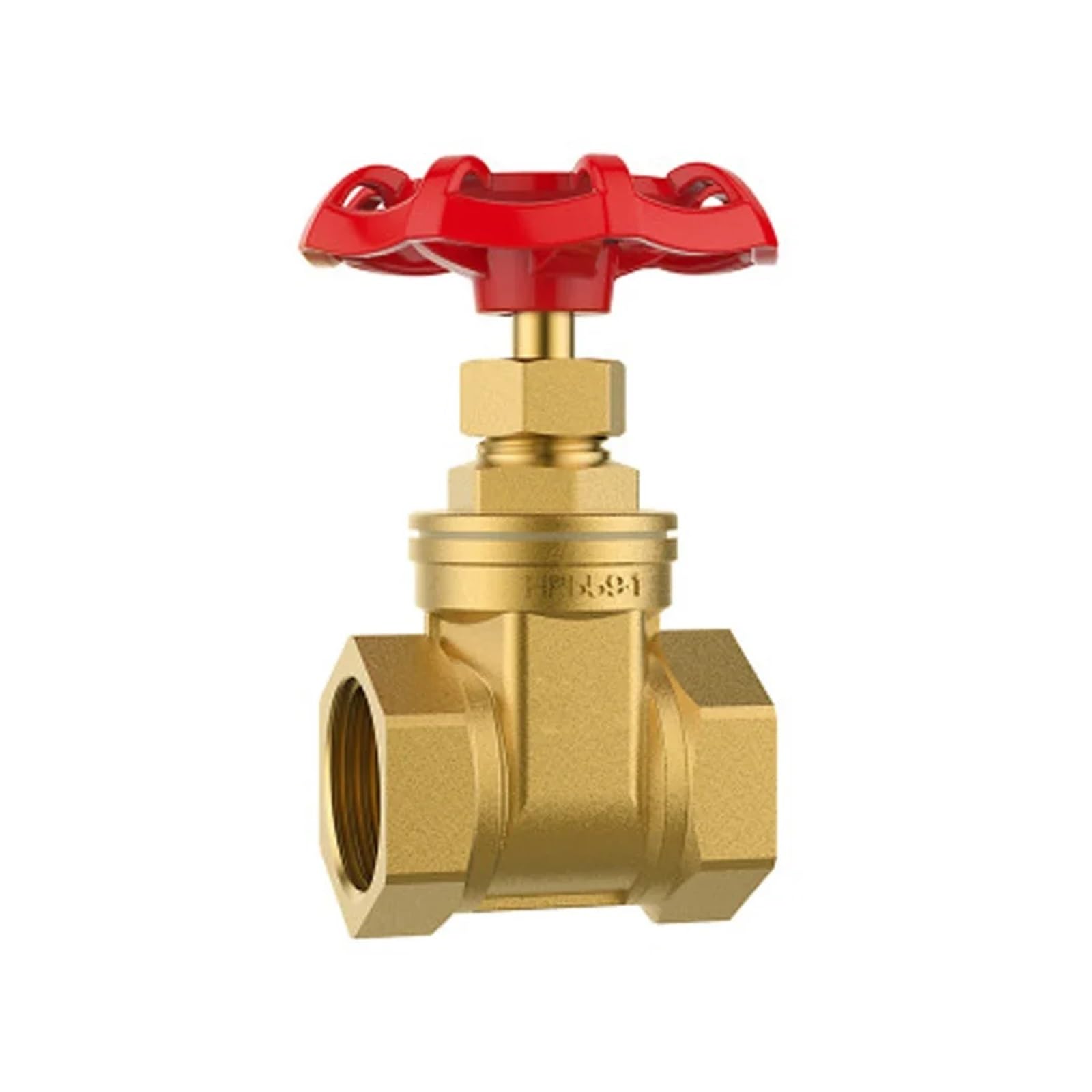 Llave De Paso Agua Válvula de compuerta de latón con rosca hembra G 1/2", 3/4", 1", 1-1/2" y 2", DN15, DN20, DN25, DN32, DN40 y DN50, con volante de acero y paso completo.(DN50)