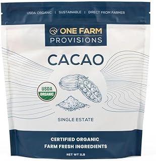 One Farm by WAAYB Organic Cacao, Single Estate, Non-GMO, Fair-Trade, Vegan, Gluten Free, 100% Raw Rizek Cacao in Resealable Bag for Cooking, Smoothies, Lattes & Baking (1 lb, Powder)