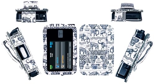 Premium Patterned Holster (with Belt Clip/Metal Loop/Lanyard) for Tandem Diabetes Care Insulin Pump T:Slim X2 (All Models) (White-Elephant Totem)