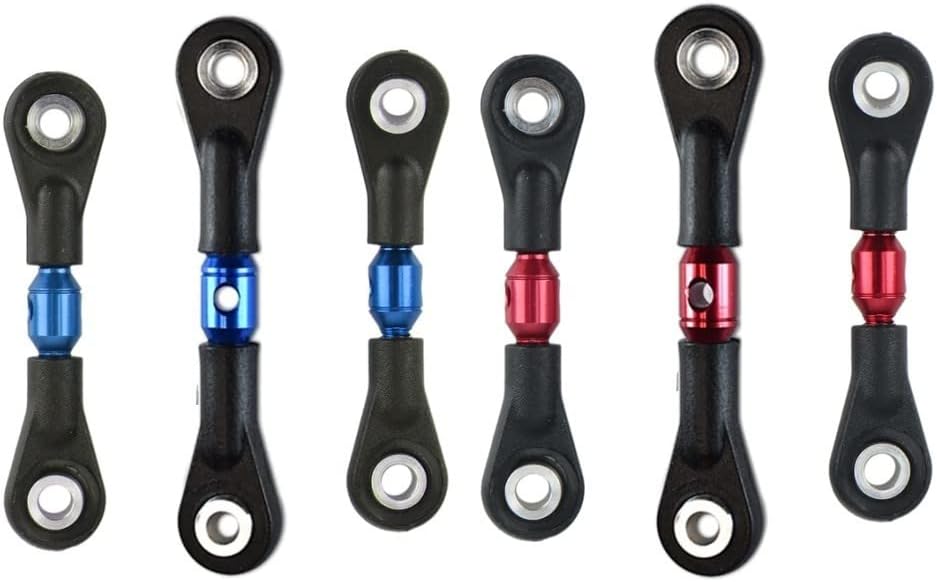 Adjustable Steering Tie Link Pull Rod Linkage for Tamiya TT-02/TT02T 1/10 RC Car (Blue)