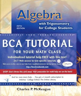 Algebra with Trigonometry for College Students (Book & CD-ROM ...