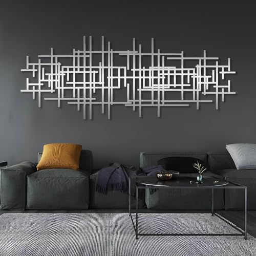 Sculpture murale abstraite en métal forgé, décoration géométrique haut de gamme pour intérieur