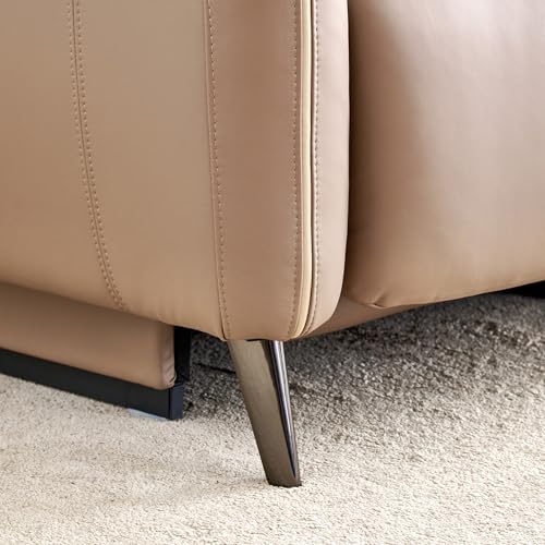 Image of Home Centre | Skyros Electric Half Leather 2-Seater Recliner | Recliner Sofa for Living Room | Pine Wood, Solid Wood | Brown | 1 Year Warranty