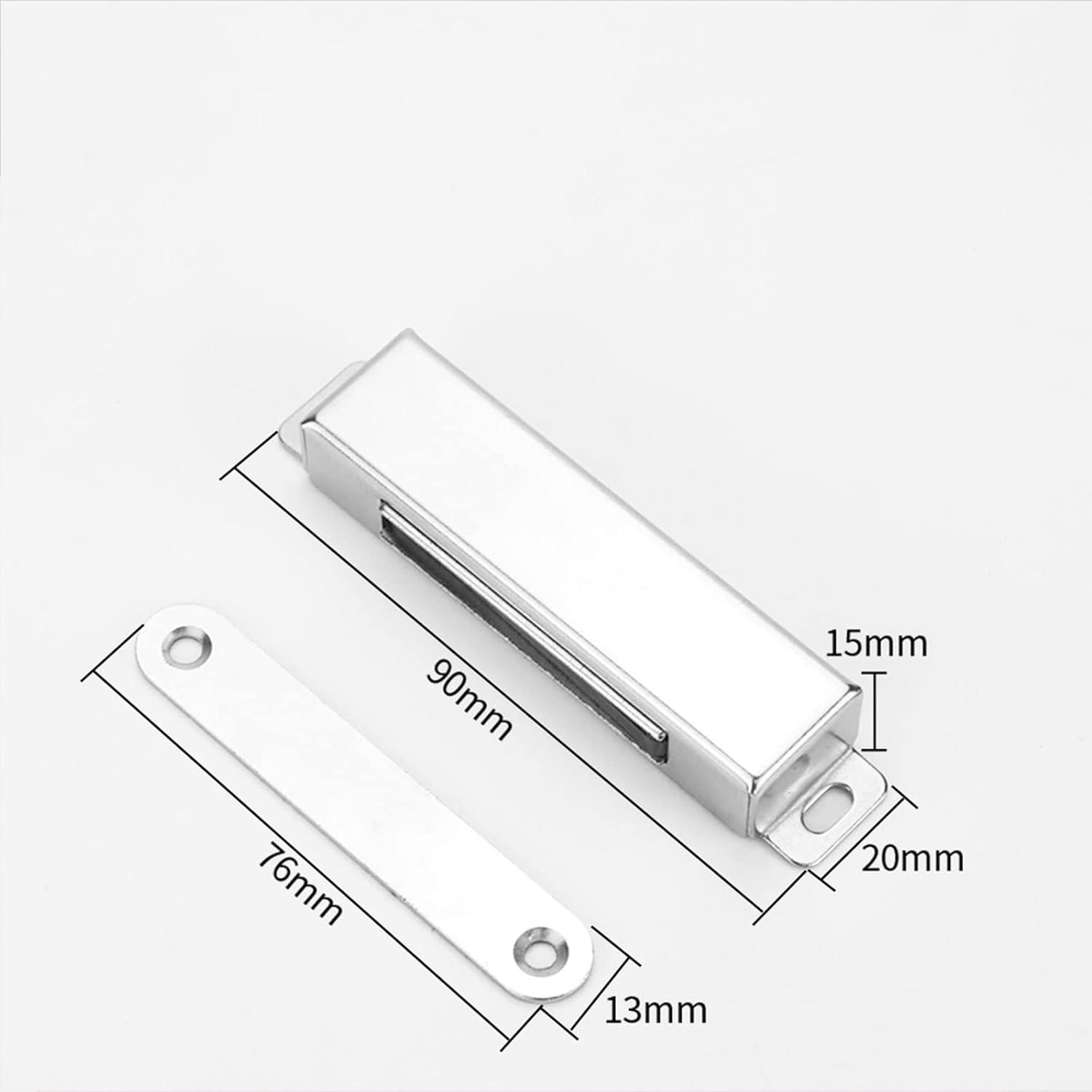 Door Locks and Latches Stainless Steel Magnetic Door Latch Catch Strong Magnetic Alloy Metal Shutter Furniture Good House Hold Auto Close Door Stoper(XX)