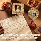 RoyalChic 12 sztuk mini ramek na zdjęcia w stylu vintage, małe ramki na zdjęcia w stylu barokowym z podkładkami samoprzylepnymi, żywica syntetyczna, złota, do prezentacji zdjęć